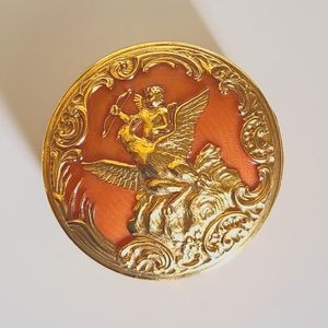 Joan Rivers Repousse Enamel Pheonix Cupid Trinket Jewerly Box